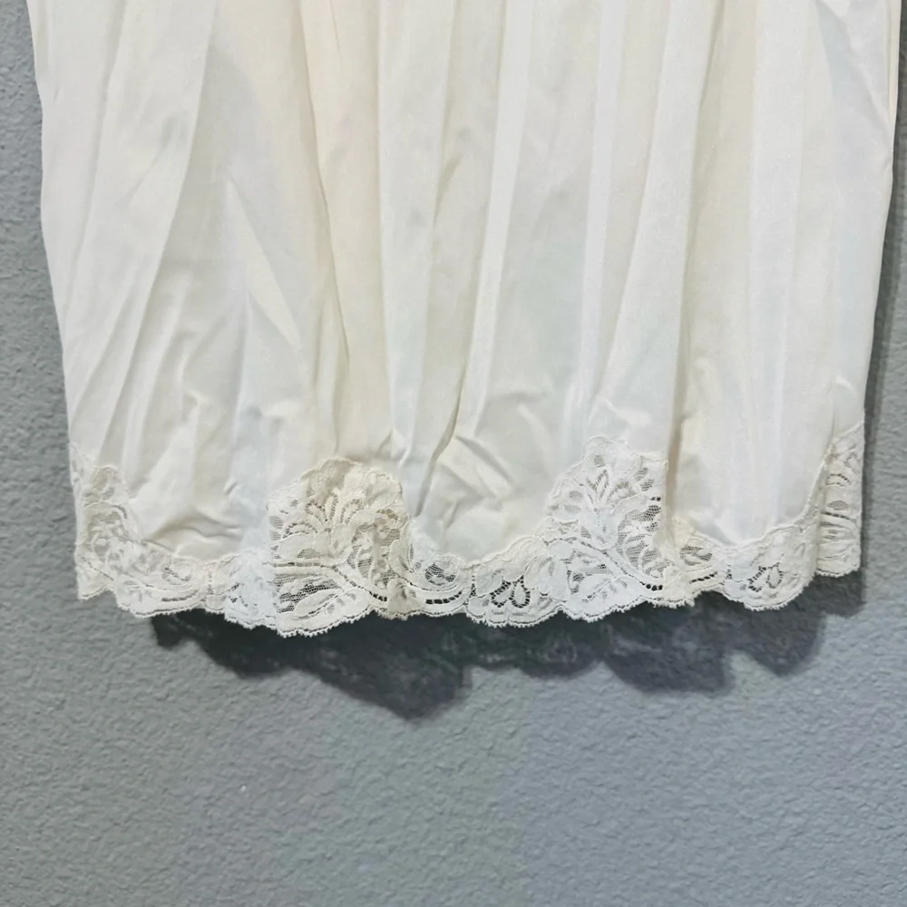 Vintage Wonder Maid Women Elegant Cream Lace Slip Dress Adjustable Strap Size 34 - Picture 6 of 12